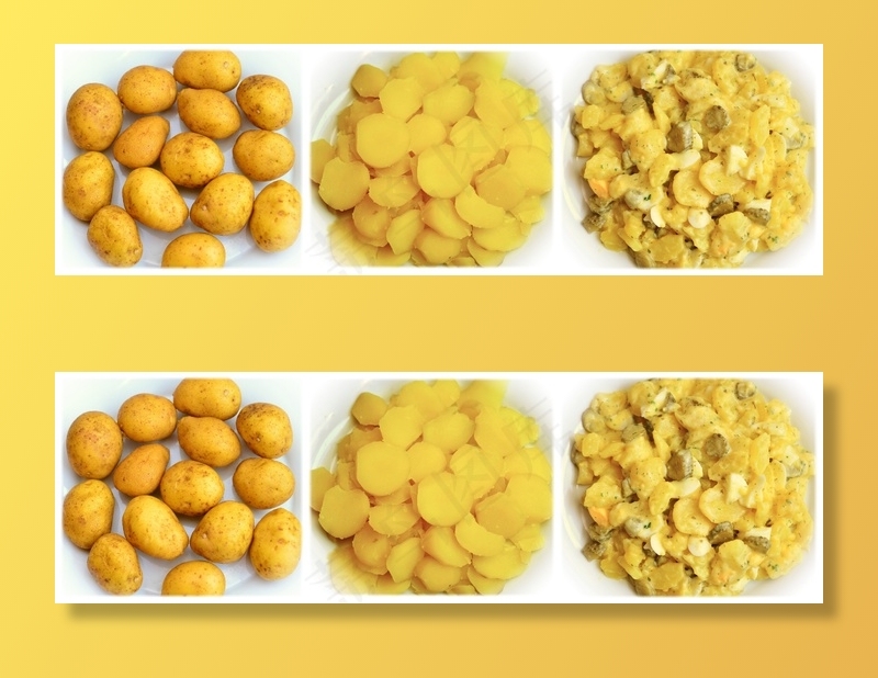 土豆，土豆片，土豆沙拉，厨师，准备