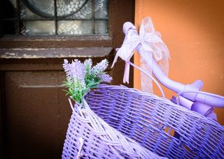 紫色自行车，车轮，丁香，怀旧，颜色