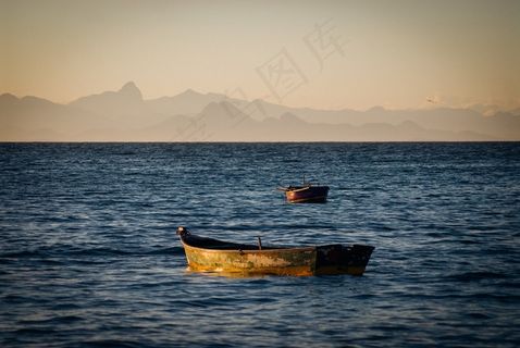 船，海滩，海洋，暑假