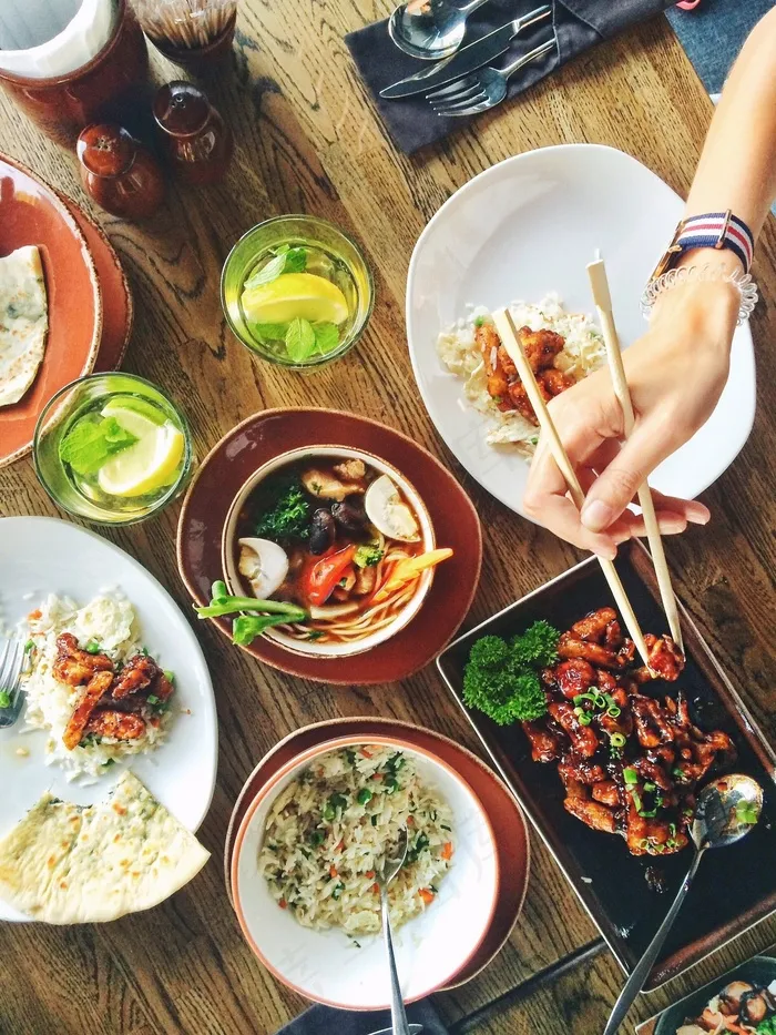 食品，餐厅，菜单，亚洲，晚餐，餐桌，咖啡厅，熟食