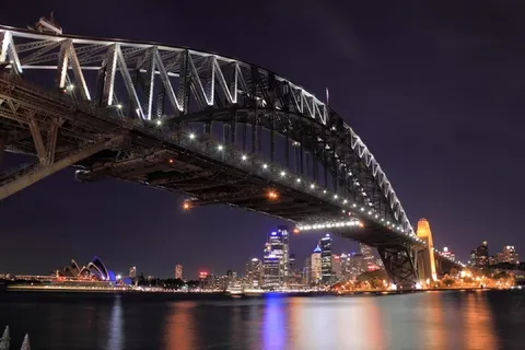 悉尼海港大桥,夜,建筑,具有里程碑意义 悉尼海港大桥,夜,建筑,具有里程碑意义