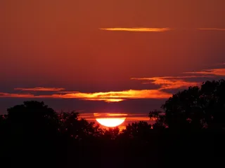 日落，太阳，热，自然，景观，东弗里西亚