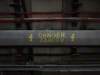 危险，电气，警告，电击，电压，电缆