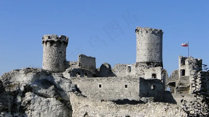 城堡，Ogrodzieniec，岩，意见，景观，岩
