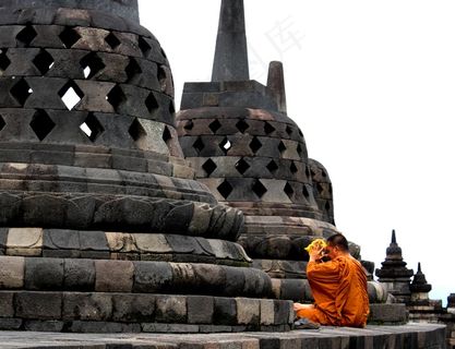 Budha，Sembayang，Biksu，Candi Borobudur，Magelang