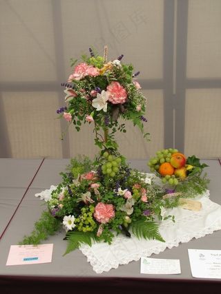 艺术插花,花卉,盆栽植物,菊花,室内一角,插花