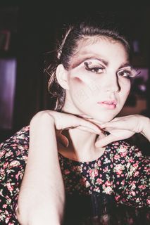 模型，女孩，连衣裙，视图，美女，黑暗的背景