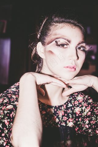 模型，女孩，连衣裙，视图，美女，黑暗的背景