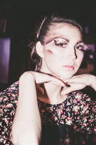 模型，女孩，连衣裙，视图，美女，黑暗的背景