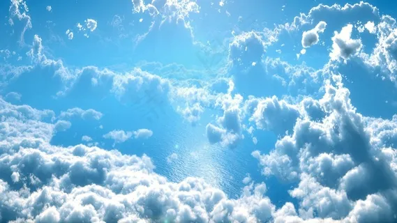 云，蓝色，水，Cloudscape，景观，白