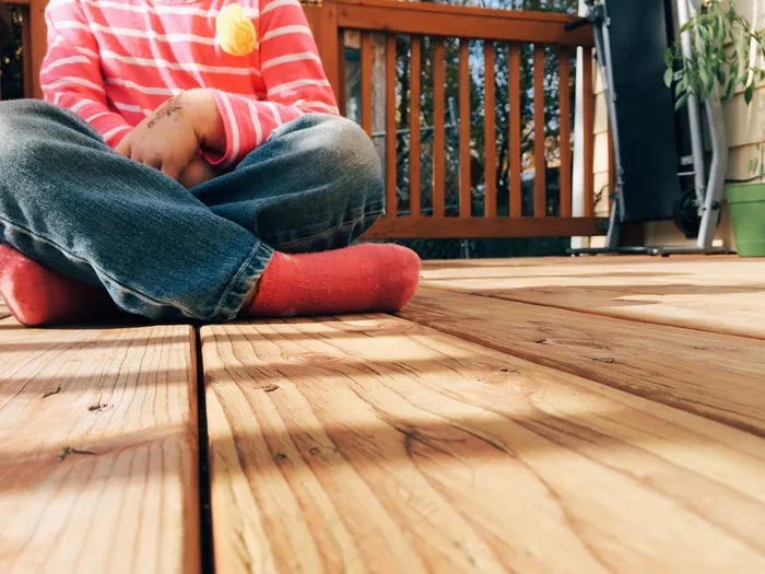 木，甲板，儿童，孩子，门廊，后院