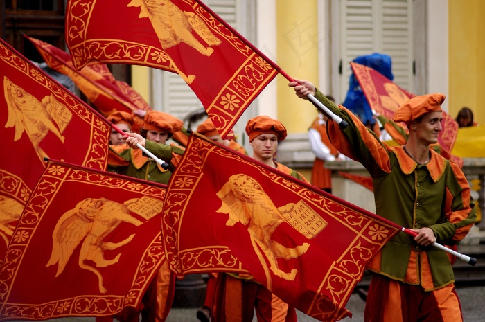 国旗，中世纪，性能，颜色，事件