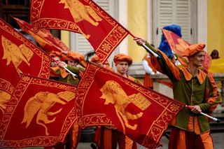 国旗，中世纪，性能，颜色，事件