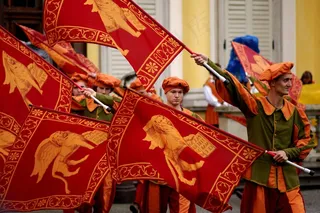 国旗，中世纪，性能，颜色，事件