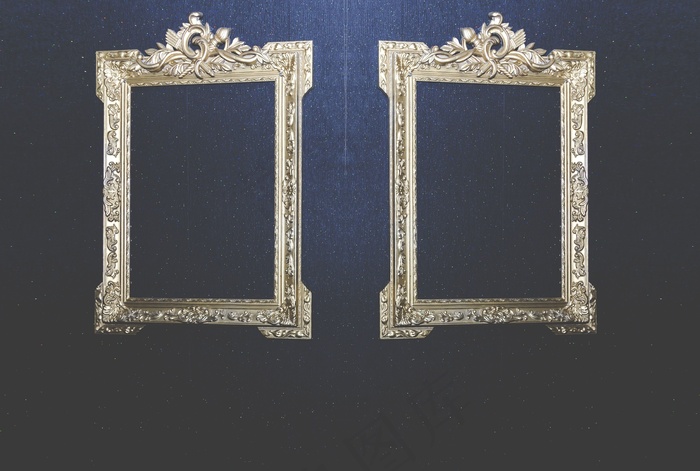 人像，相框，照片，金色，装饰