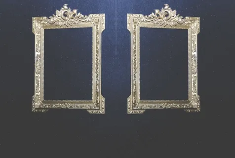 人像，相框，照片，金色，装饰