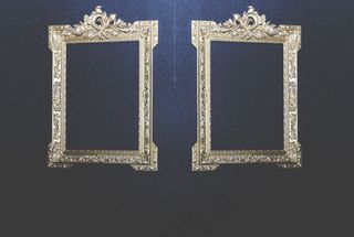 人像，相框，照片，金色，装饰