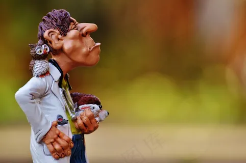 人物活动,女孩,美女,卡通动漫人物,面塑,男兽医控股动物的搞笑小雕像