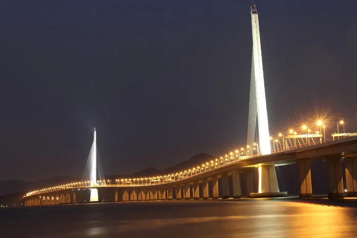 夜，大桥，深圳湾大桥