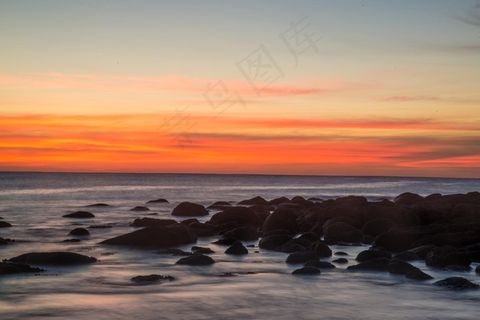 马鲁布拉，悉尼，澳大利亚，日出，岩石，海洋，海