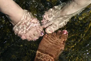 温泉鱼疗,手,虫子,温泉,手指,脚在水中