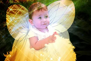 蹒跚学步，天使，翅膀，美女，儿童，故事，肖像