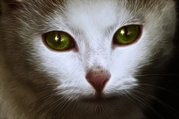 白色，猫，脸，肖像，可爱的猫，猫脸，动物