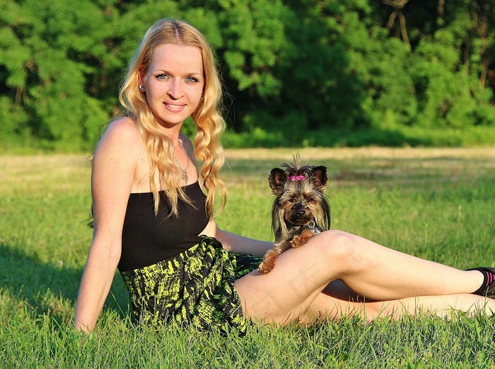 狗，自然，女人，爱情，肖像，动物，人，宠物