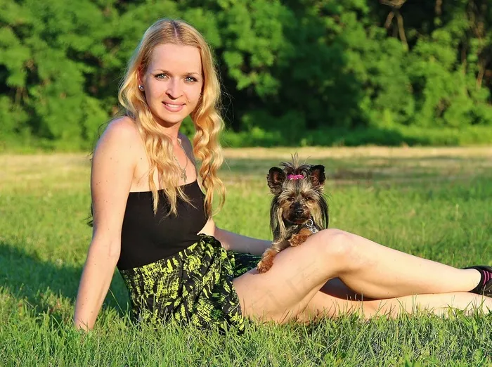 狗，自然，女人，爱情，肖像，动物，人，宠物