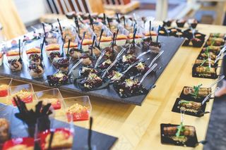 午餐，餐桌，食品，食品，快照，小吃