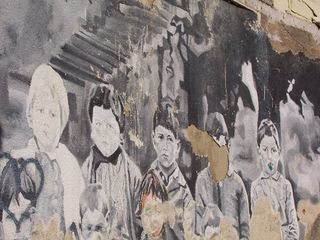 儿童，学校，小学生，墙，脏，痛苦