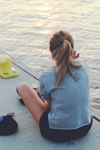 女孩，时尚，女人，样式，水，海，少女