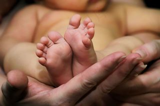 婴儿脚，十，婴儿，脚，新生儿，小孩