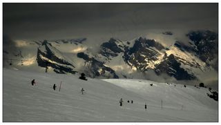 高山，山，瑞士，雪，景观，寒冬