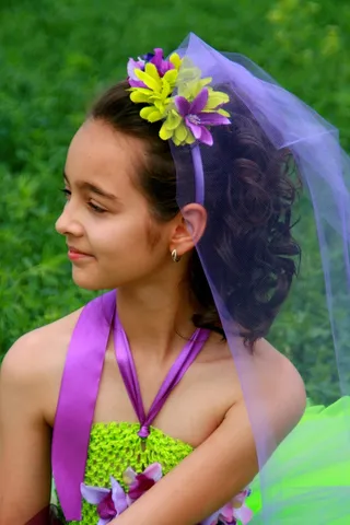 女孩，公主，鲜花，夏天，儿童，肖像