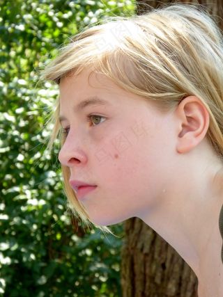 女孩，脸，金发女郎，意见，奇迹，看看，雀斑，眼睛