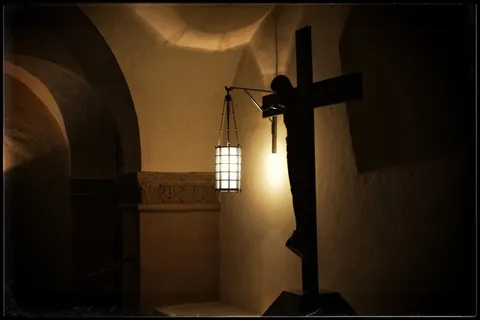 教堂，十字架，祈祷，耶稣，宗教，照亮
