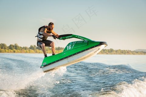 喷射，滑雪，水，体育，阳光明媚，喷气滑雪，男子，快速