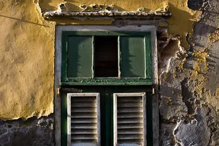 窗,门,建筑,民居,隔热砖,去皮木板的旧木窗
