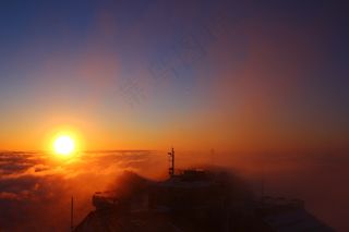 楚格峰，巴伐利亚，东峰，日出，高山