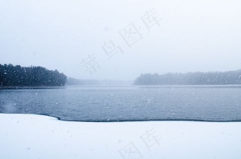 湖，江，冬季，下雪，雪，冷，景区