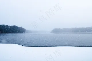 湖，江，冬季，下雪，雪，冷，景区