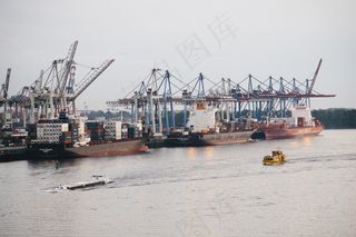 街道,采砂船,轮船,地板砖,渔船,汉堡集装箱码头