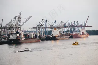 街道,采砂船,轮船,地板砖,渔船,汉堡集装箱码头