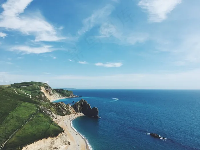 海岸线，空中，意见，大海，海滩，景观，水