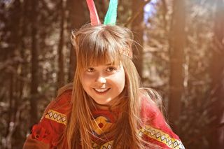 人类，儿童，女孩，脸，微笑，性格开朗，金发