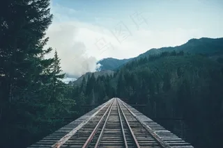 桥梁，铁路轨道，轨道，铁路，火车，旅行