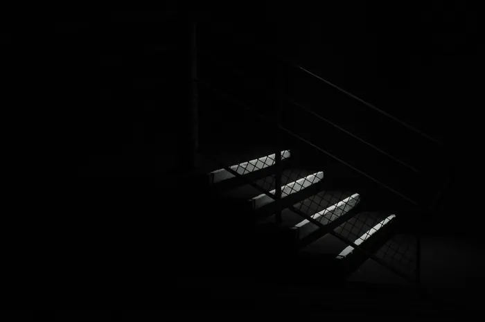 楼梯，楼梯间，黑暗，楼梯，步骤，楼梯
