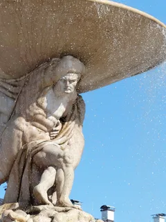 住宅喷泉，喷泉，水，Residenzplatz，图