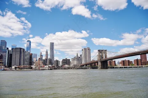 桥，太阳，曼哈顿，布鲁克林，纽约